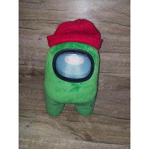 TOIKIDO Among Us Green Crewmate 12" Plush with Red Beanie Hat